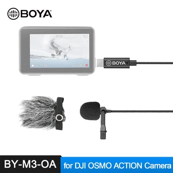  BOYA BY-M3-OA Yaka Mikrofonu Çok Yönlü Tip-C Ses Çıkış Jakı için Tasarlanmış DJI OSMO Eylem Video Kamera Aksesuarları