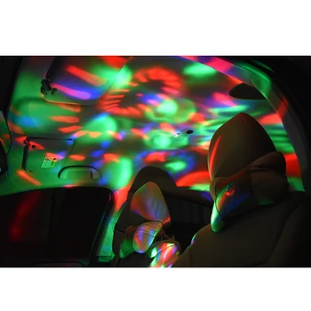  LED araba USB ortam ışığı DJ RGB mini renkli müzikli ışık için Peugeot 307 206 308 407 207 3008/2017 2008 208 508