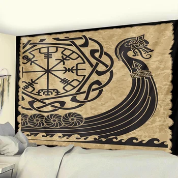  Viking mistik sembol ev dekorasyon goblen psychedelic sahne goblen Bohemian Döşemeli Kanepe halı büyücülük yoga mat