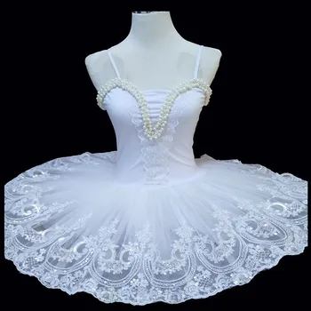  Beyaz Profesyonel bale tutu elbise kız dans kostümü çocuk Performans balerinler tutu çocuk çocuk Karnaval Caz dans elbise