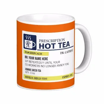  Komik Reçete Sıcak Çay Monogram İle Beyaz Kahve Kupalar Çay Kupa Özelleştirmek Hediye LVSURE seramik fincan Kupa Seyahat Kahve Kupalar