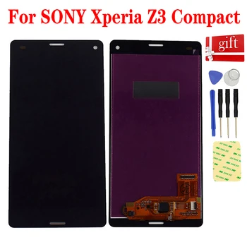  Sony Xperia için Z3 Kompakt Z3 mini D5803 D5833 lcd ekran Ekran Paneli Z3 Kompakt dokunmatik ekran digitizer Cam Sensörü Meclisi