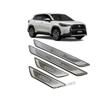  Toyota Corolla İçin FİT Çapraz 2020 2021 Paslanmaz Çelik plastik kapı Eşiği Koruyucu Pedalı ayak sürtme plaka koruması Trim Araba Styling 4 Adet