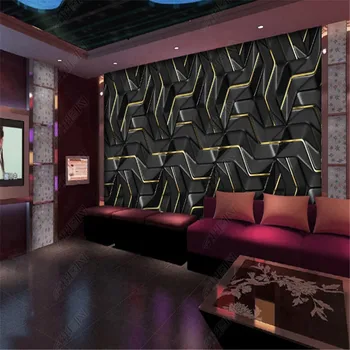  Soyut Dinamik 3D Metal Doku Altın Bar Duvar Kağıtları Endüstriyel Dekor KTV Arka Plan Duvar Kağıtları Duvar Yatak Odası Duvar Kağıdı