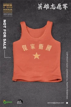  1/6th QOTOYS QOM-1018 Yeşil Turuncu Çin Kahraman Gönüllü Kısa Hiçbir Kollu Kırmızı Yelek Modeli Her Zamanki İçin 12 inç Vücut Eylem