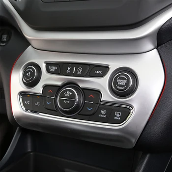  Jeep Cherokee KL 2014 2015 2016 2017 2018 ABS Mat Araba klima Anahtarı paneli krom çerçeve Trim araba stylin aksesuarları