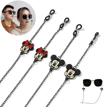  Disney Minnie Mickey Mouse Sunglass Zincirleri Boyunluklar Gözlük Aksesuarları Karikatür Dikiş Anti-Düşen Gözlük Kordon Kolye