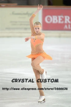  Sıcak Satış Kız artistik patinaj Yarışması Elbiseler Kristaller Zarif Yeni Marka Buz Artistik patinaj Elbiseler Çocuk DR3767