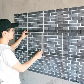  10Pcs3D Su Geçirmez Kendinden yapışkanlı duvar çıkartmaları Oturma Odası Banyo Duvara Monte Mermer DIY Lüks Dekoratif Duvar Kağıdı 2022