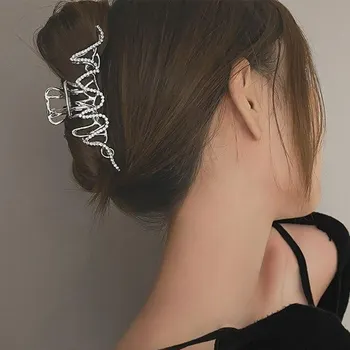  Moda Kore Saç Pençe Geometrik Metal Saç Tokası Kadınlar Zarif Hollow Out Firkete Parti Şapkalar Kız saç aksesuarları Altın