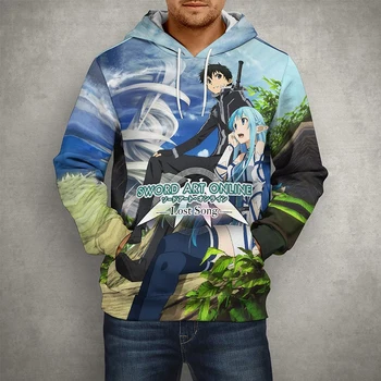  Oyunu Sword Art Online Hoodies Erkekler Kadınlar Casual 3D Baskı Tişörtü Streetwear Uzun Kollu Serin Kazak Ceket Elbise