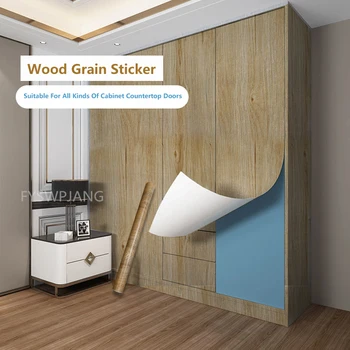  Retro Ahşap Tahıl Duvar Kağıdı Kendinden yapışkan mobilya yemek masası koruyucu film Yenilenmiş Yurt Duvar Sticker Ev Dekor