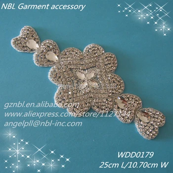  (30 ADET) kristal boncuklu yapay elmas kanat aplike düğün akşam elbise DIY demir on WDD0179