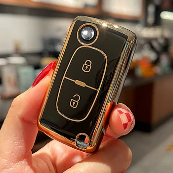  Flip Anahtar Katlanır 2 Düğme Tpu Araba Anahtarı Durum Kapak için Renault Kangoo Modus Megane Clio 2017 2018 Uzaktan Koruyucu Fob Kabuk