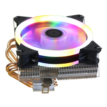  RGB LED Düşük Profilli 120mm CPU soğutucu 4 ısı borusu CPU Fan PC Soğutma Fanı Radyatör Soğutucu için LGA / 775 / 115X1366 AMD X79 2011