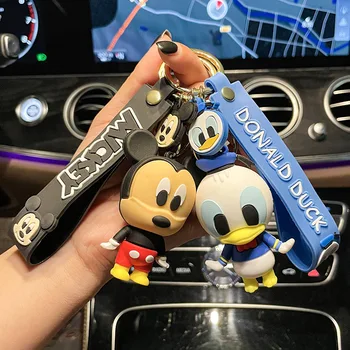  anahtar zincirleri Karikatür stiletto zincir kolye Mickey Minnie tutkal damlama bebek çift okul çantası kolye araba anahtarı aksesuarları disney