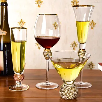  Yaratıcı Cam Uzun Boylu şarap bardağı kokteyl bardağı şampanya bardağı İçecek Dökün Cam Bar Malzemeleri Cam şarap bardağı viski bardağı