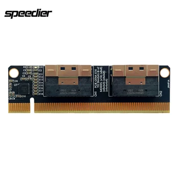  PCIE 4. 0X16 İla 4 Port NVMe Genişleme Kartı Gen4 16X To SlimSAS 8i X2 SFF8654 Grafik Kartı Katı Hal Sürücü SSD adaptör panosu