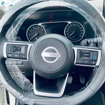  Nissan Note için E13 2021 2022 ABS ahşap direksiyon düğmesi anahtarı Dekorasyon krom çerçeve Sticker Aksesuarları 3 renk