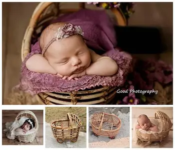  Bebek fotoğraf rattan el dokuması yatak yenidoğan fotoğraf konteyner sahne stüdyo çocuk beşik