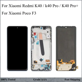  Orijinal Ekran Xiaomi Redmi İçin K40 Pro + LCD ekran dokunmatik sayısallaştırıcı tertibatı İçin Çerçeve İle Poco F3 LCD Değiştirme