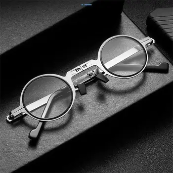  Metal Yuvarlak Katlanır Anti-mavi ışık okuma gözlüğü Erkekler Bilgisayar sınıfı Gözlük Dar gözlük Çerçevesi Erkekler İçin Gözlük gözlük G