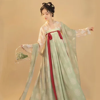  Kadın Orijinal Tang Tarzı Restorasyon Tam göğüslü Hanfu Tek parça Konfüçyüs Etek İlkbahar / Yaz / Sonbahar Tarzı Cosplay Kostüm