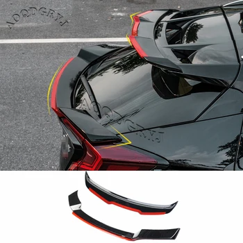  Toyota CHR için C-HR 2016-2019 Parlak Siyah Kırmızı Arka Bagaj Spoiler Koruyucu Orta Kanat + Üst Kanat ayar kapağı Araba Styling
