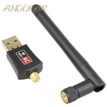  802.11 B/G/N/AC Çift Bant 600 Mbps RTL8811CU Kablosuz USB wifi adaptörü dongle ile 2.4 G&5.8 G Harici Wifi Anten için Android