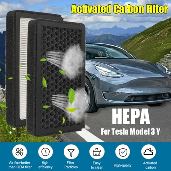  Klima Yedek HEPA Aktif Karbon Hava Filtresi 2 adet Araba Aksesuarları Kabin Hava Filtreleri Tesla Modeli 3 Y