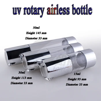 15 ml(30 adet/grup) havasız şişe UV gümüş pompa ve alt, losyon şişesi Kozmetik Konteyner için kullanılan