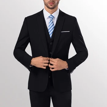  Iki Parçalı Erkek Slim Fit takım elbise Bir Düğme Resmi Damat Düğün erkek Blazers Seti Pantolon İş Ceket trajes de hombre