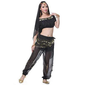  5 ADET / takım Oryantal Bellydance Kostümleri Kadınlar için Set Hint Doğu Oryantal Dans Elbise Kadın Bollywood Dans Giyim