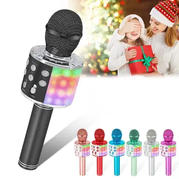  Karaoke Mikrofon Yükseltme Bluetooth kablosuz karaoke çalar Kız Erkek Yetişkinler için Şarkı Hoparlör Mikrofon Noel Doğum Günü Hediyeleri