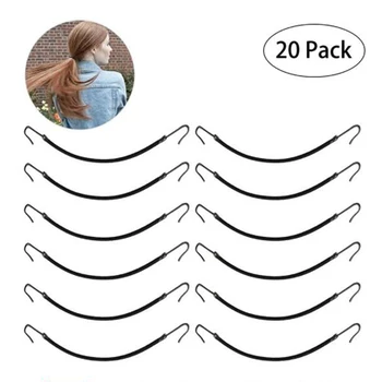  20 Adet / grup Elastik Klipler At Kuyruğu Kanca Kafa Bandı lastik Bantlar Yeni Örgü Kalın / Kıvırcık Saç Şekillendirici Araçları Saç Pençe Saç Klipleri