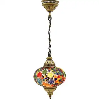  Mozaik Lamba, Karışık Renkler Çap: 18 cm Yükseklik: 45 cm