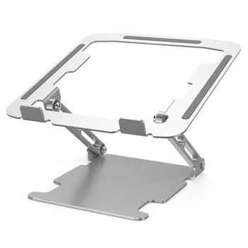  Alüminyum Alaşım laptop standı Çift Rulman Ağır Tablet Ergonomik Taşınabilir Soğutma Tabanı 10-16 İnç Dizüstü Bilgisayarlar İçin, Gümüş