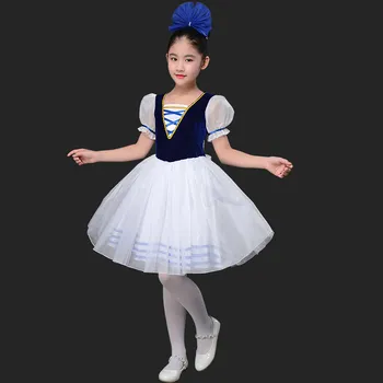  Giselle Bale Tutu Çocuk Çocuk Kuğu Gölü Balesi uzun elbise Bailarina Parti Dans Kostümleri Kızlar Prenses Performans Giyim