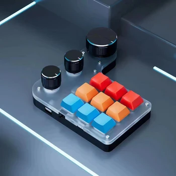  RGB Makro Özel Oyun Klavyesi Hot Swap DIY Tek elle Mekanik Tuş Takımı Bluetooth uyumlu Mavi Anahtarı Desteği Windows